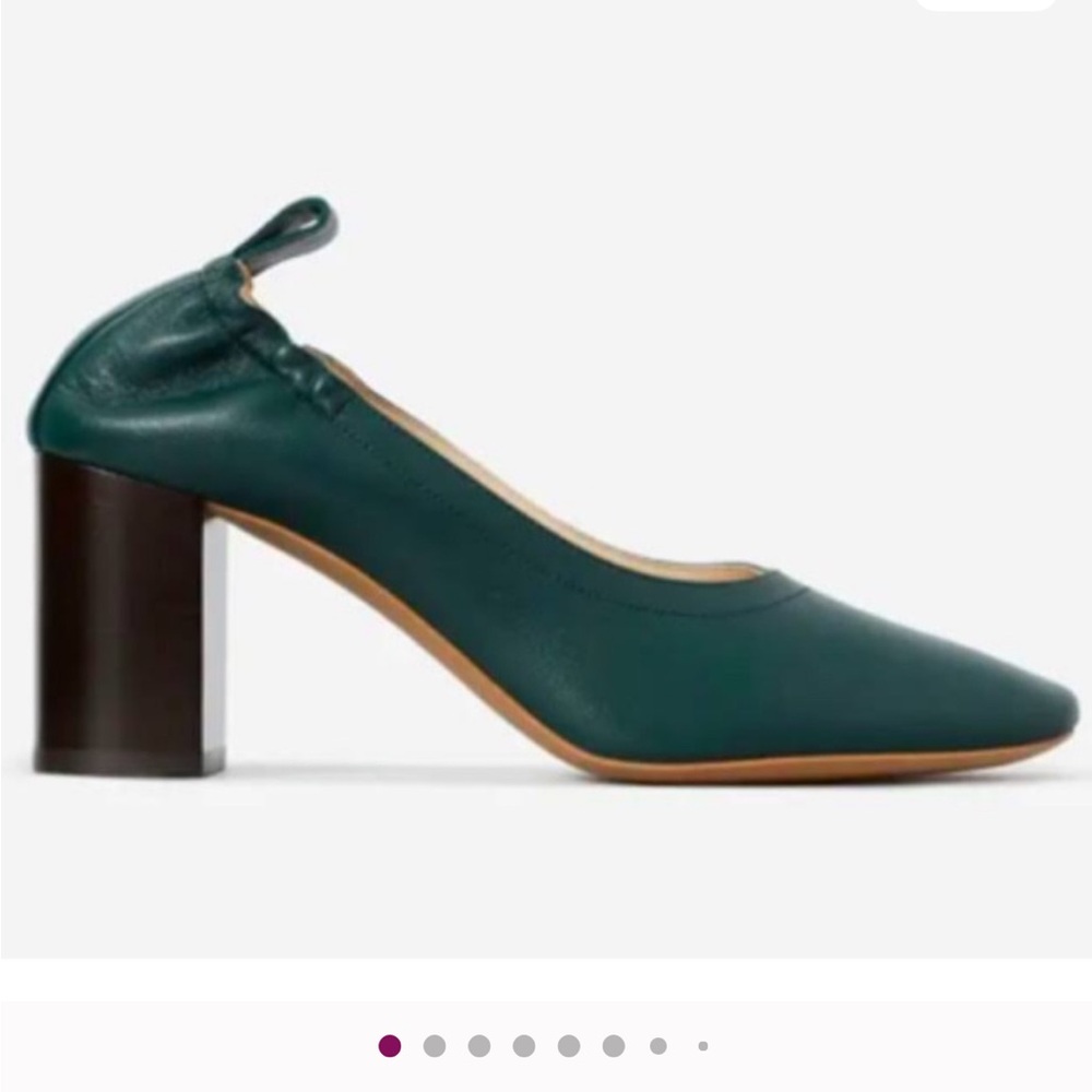 Everlane Italian Made Everyday Green Block Heel
